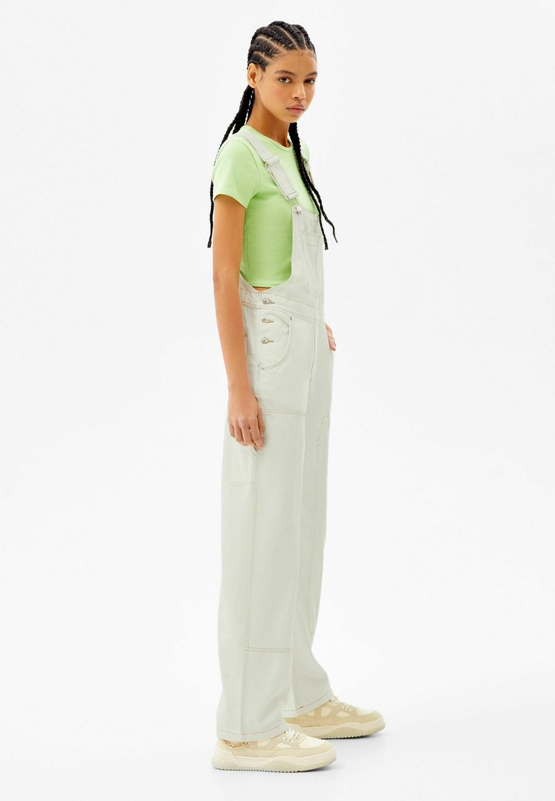 Damen Kleider | Bershka Latzhose white/weiß - GA00553 Damen Kleider | Bershka Latzhose white/weiß - GA00553