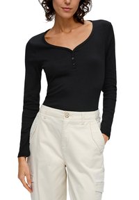 s.Oliver MIT KNOPFLEISTE - Langarmshirt - schwarz