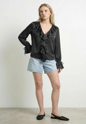 HYPEDROP, LONG SLEEVED TOP HDADELE RUFFLE TIE - Blouse - black