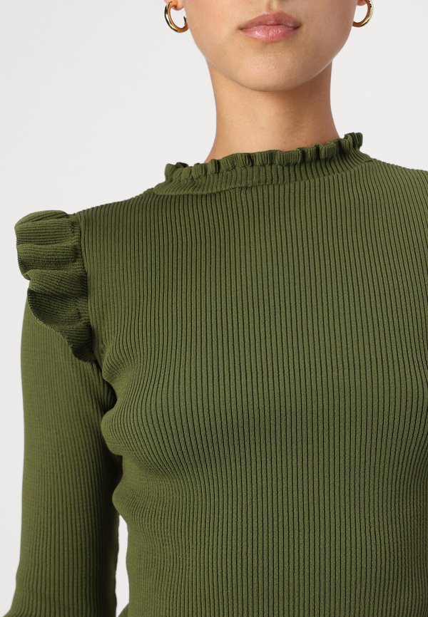 ONLSIA SALLY RUFFLE PULLOVER - Jumper - winter moss4