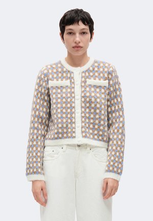 VILA, VIALDIS O NECK CARDIGAN - Жилетка - cloud dancer/nuthatch/blue shadow
