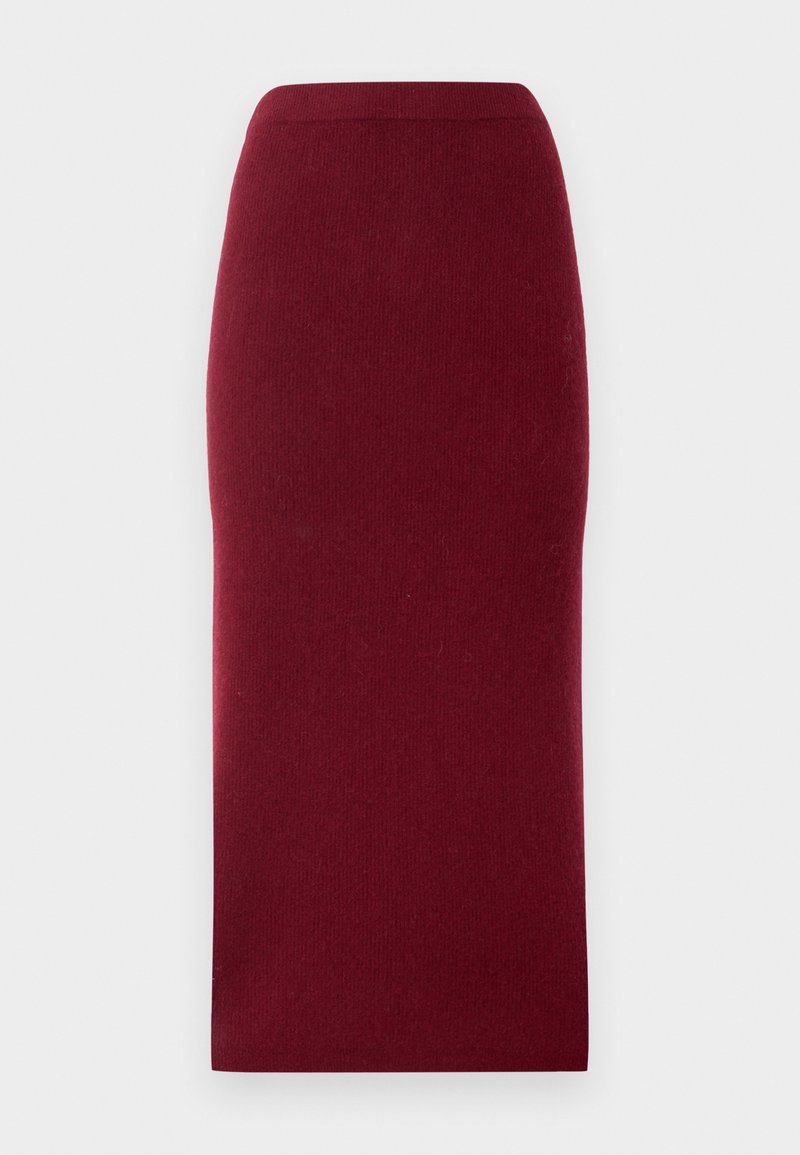 Jupe Crayon Eastex En Laine Rouge - Taille 16 - Midi - Motif Pied-de-poule - Femme
