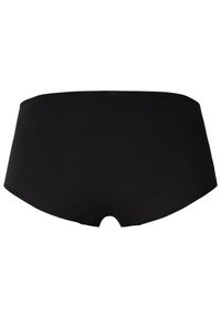 Svarta bomullshipsterunderkläder med en slät textur, hög midja och en liten utskärning bak. Enkelt och klassiskt design.
