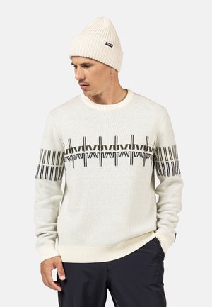 PATTERNED CREWNECK - Strickpullover - nature white