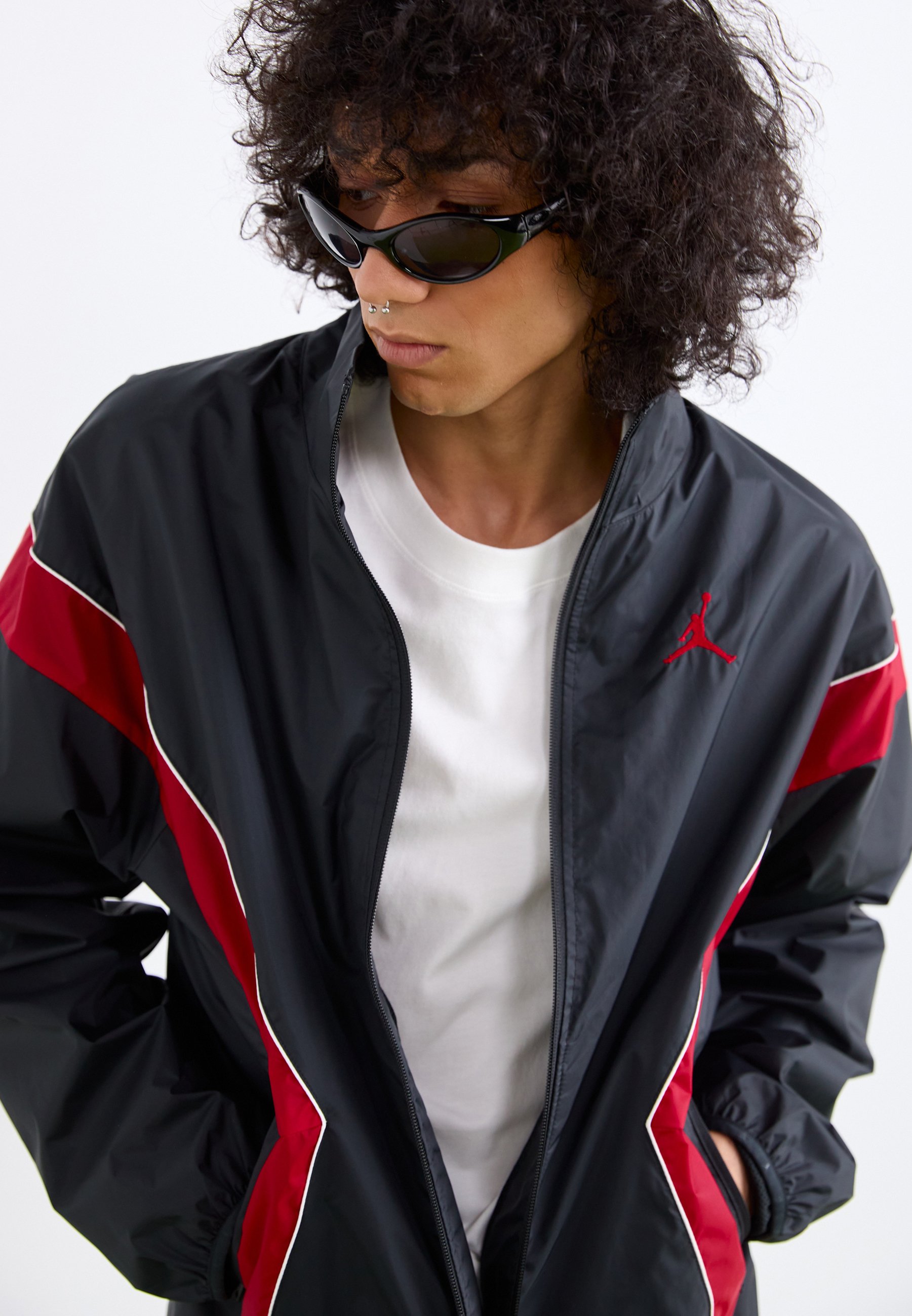 Jordan DRAFT - Training jacket - black/gym red/white/black