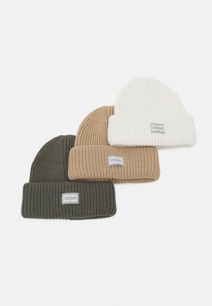 UNISEX 3 PACK - Pletena kapa - beige/green/white