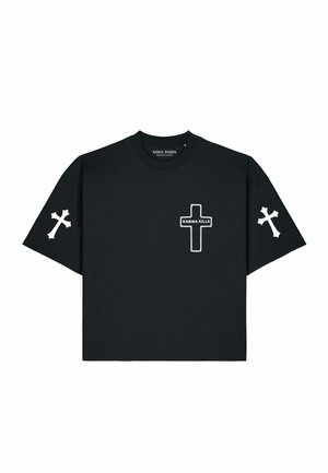 Mira Paris, KARMA KILLS EMBROIDERY OVERSIZED BOXY TEE 26 UNISEX - Print T-shirt - black