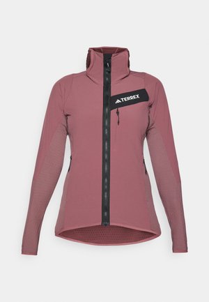 Adidas Terrex TECHROCK HOODED WIND JACKET - Fleecejacke - quiet crimson