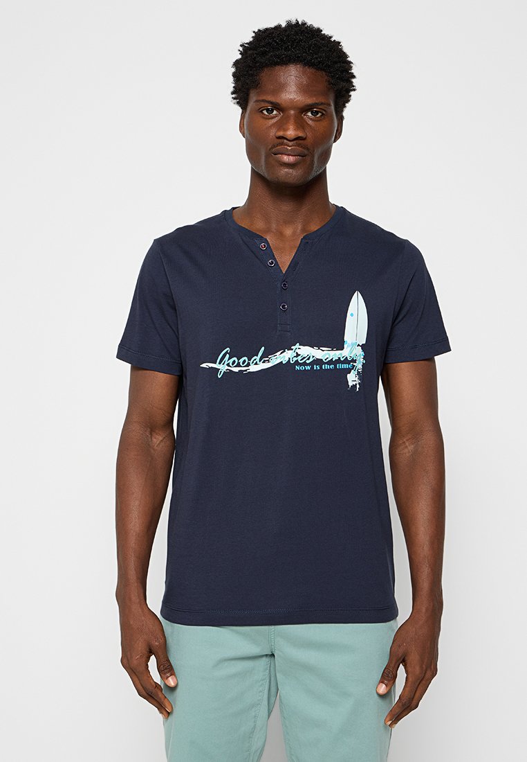 Lerros T-shirt print donkerblauw