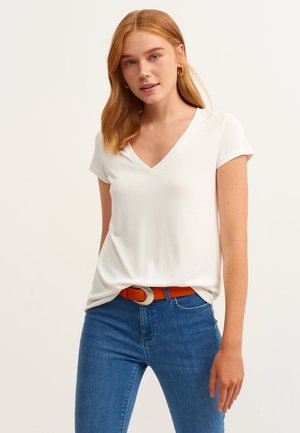 MIT V AUSSCHNITT - T-shirts basic - ice milk