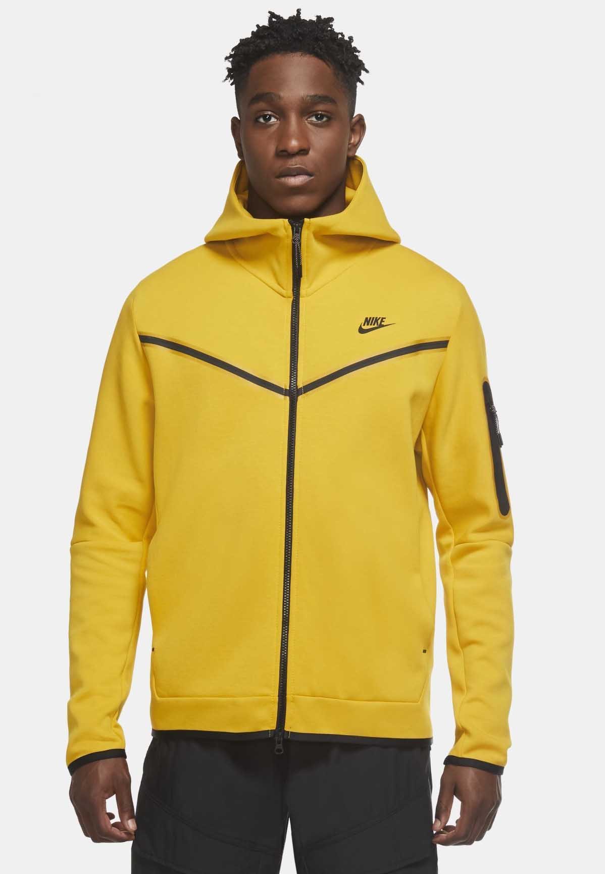 Nike Sportswear M NSW TCH FLC FZ WR Sweatjacke - dark sulphur/black/gelb