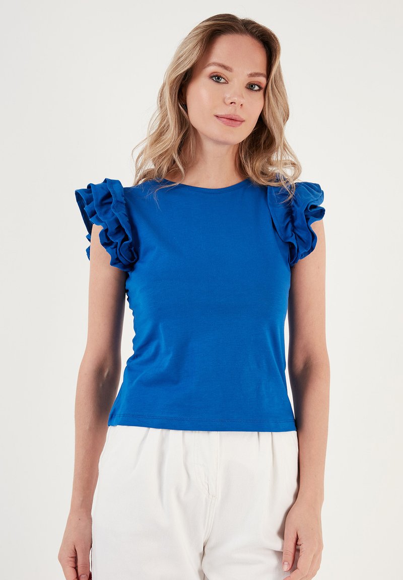 LELA Apdrukāts T-krekls - royal blue