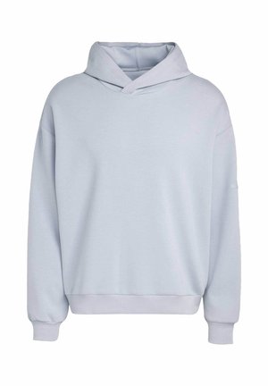 Felpa azzurro chiaro con cappuccio incrociato, vestibilità ampia, maniche lunghe e polsini a costine. Realizzata in tessuto morbido e confortevole.