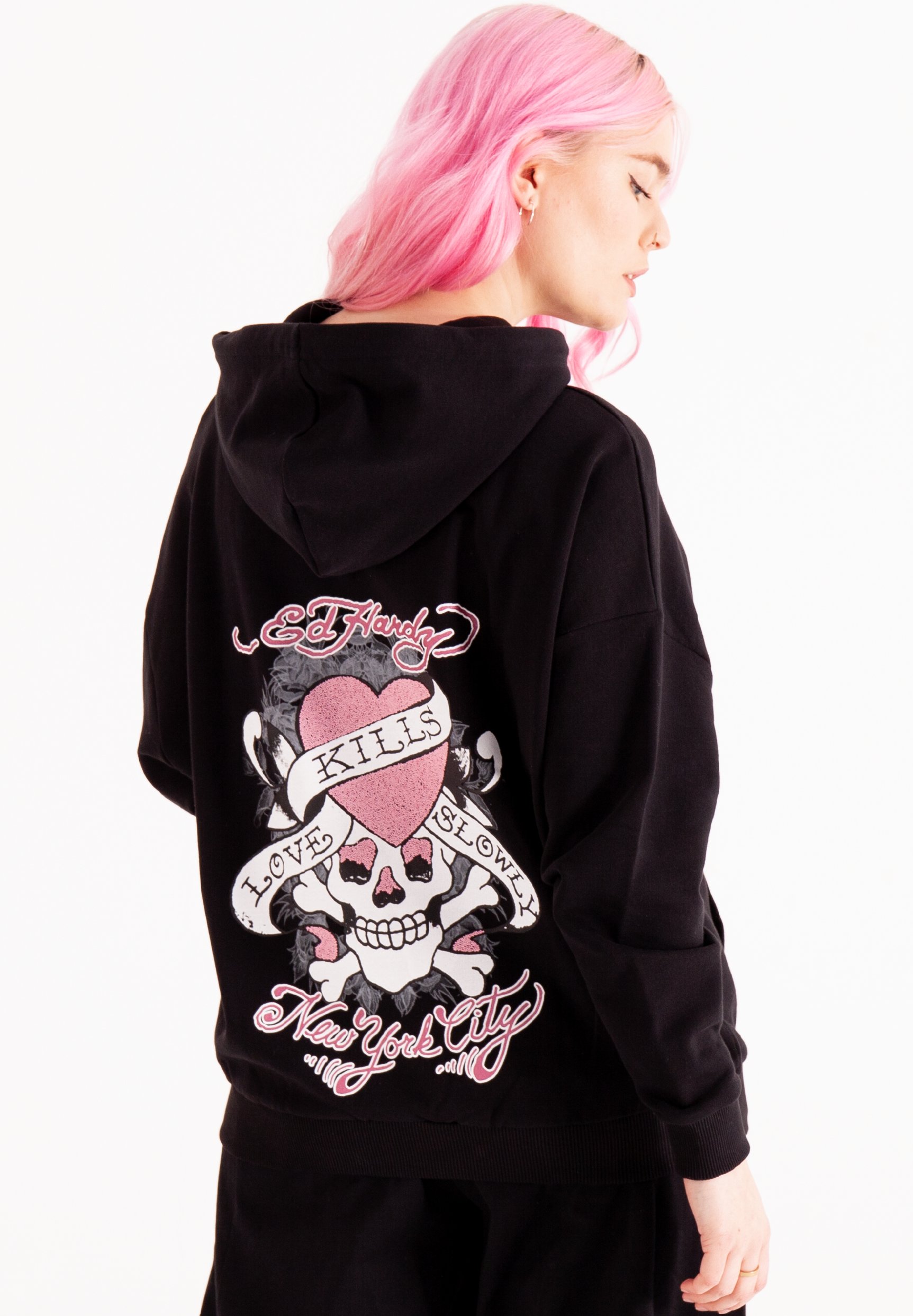 Ed Hardy SKULL LOVE - Hoodie - black - Zalando.ie