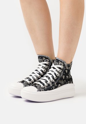 Converse CHUCK TAYLOR ALL STAR MOVE - High-top trainers - black/natural ivory/moonstone violet