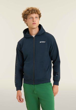 FULL-ZIP WITH POUCH POCKETS - Felpa con zip - dark blue