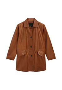 LONG - Kožená bunda - brown