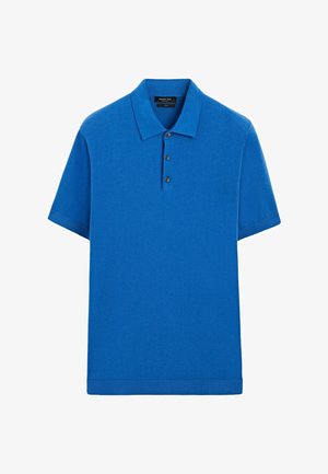 Massimo Dutti, 100% COTTON KNIT POLO SHIRT - Polo - blue