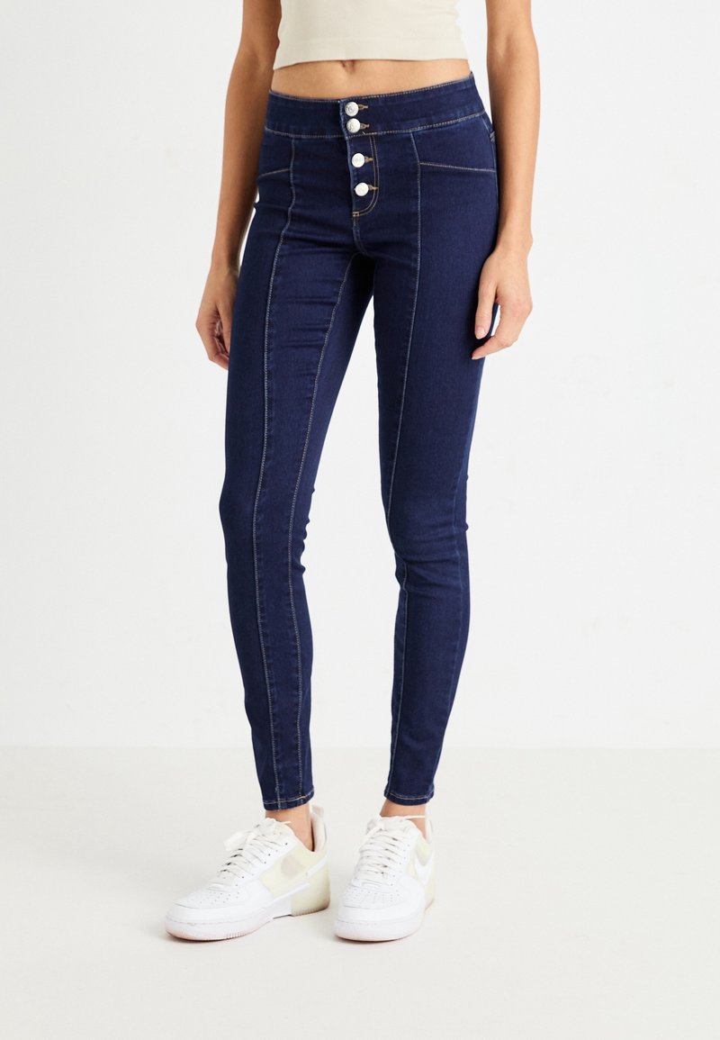ONLY Vaqueros pitillo - dark-blue denim