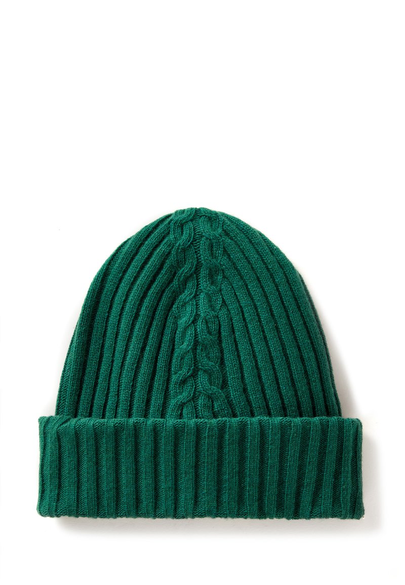 United Colors of Benetton IN CABLE WITH TURN UP CUFF - Berretto - green