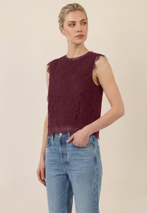 SPITZEN - Bluse - weinrot