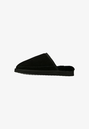 Manfield Pantolette flach - schwarz
