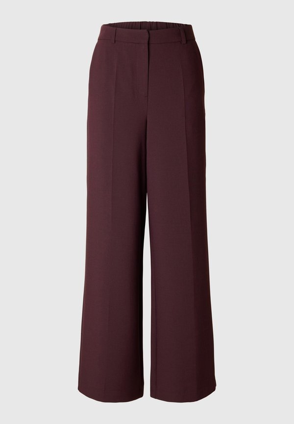 SLFRITA-PAXA HW EXTRA WIDE MEL - Trousers - plum perfect detail melange4