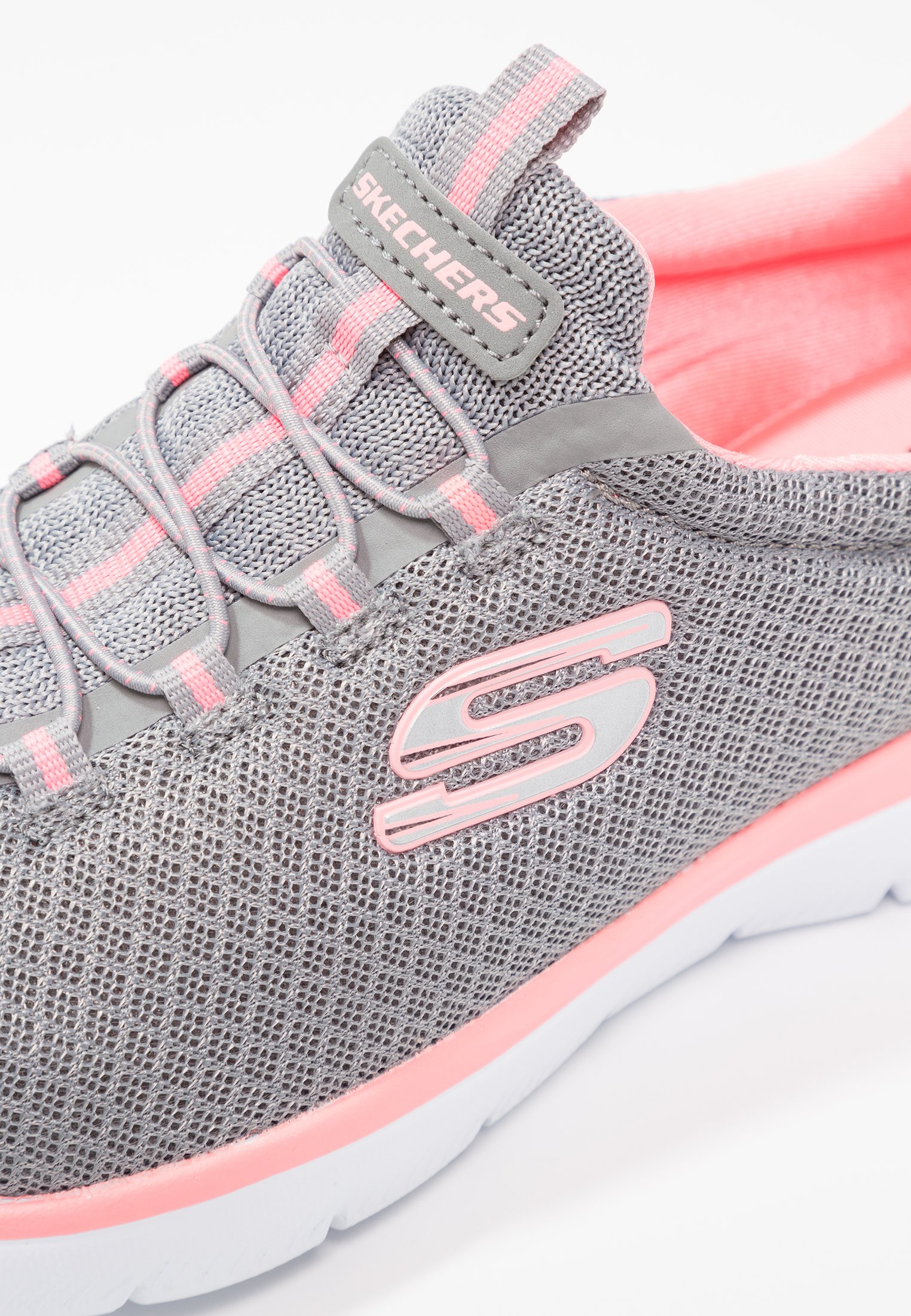 skechers gray and pink shoes