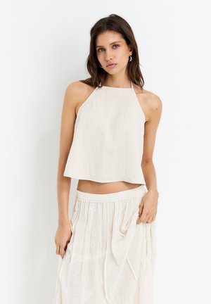 FLOWING HALTER - Blouse - sand