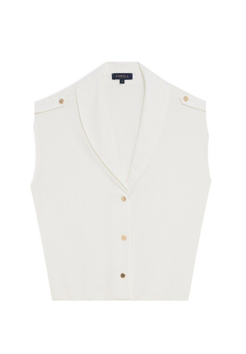 Haut Sans Manches Caroll Taille 44 - Léger En Coton - Col V Boutonné - Vert - Occasion Très Bon état