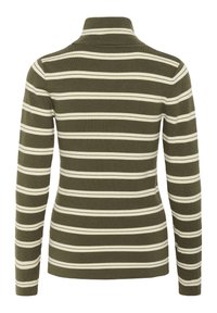 Soaked in Luxury SPINA STRIPED ROLLNECK - Stickad tröja - tarmac w sandshell stripe