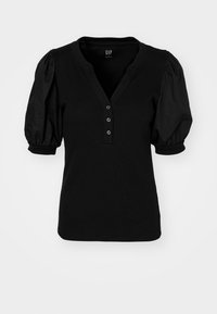 HENLEY PUFF - Pamata T-krekls - true black