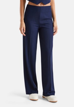 United Colors of Benetton FLOWY HIGH-WAISTED - Trousers - blue