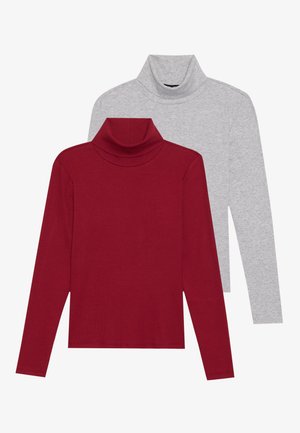 2 PACK - Hosszú ujjú felső - grey melange & rhubarb
