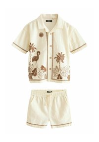 Next - SHORT SLEEVE AND SET -REGULAR FIT - Shorts - cream Miniatuurafbeelding 1