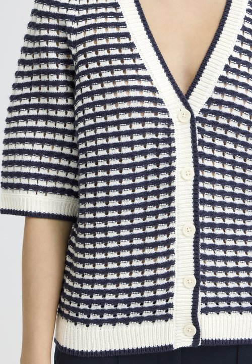 Gilet Cardigan CAROLL Bleu électrique - Taille 40 - Laine Et Viscose - Occasion Très Bon état