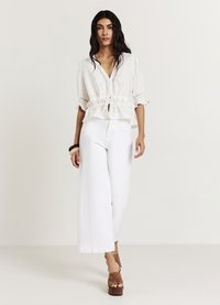 Calliope RICAMO A JOUR - Bluse - bianco lana