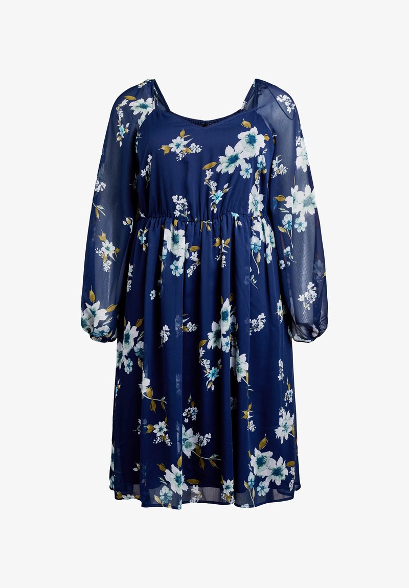 Zizzi AUS MIT LANGEN RMELN - Day dress - blue flower/blue - Zalando.ie Zizzi AUS MIT LANGEN RMELN - Day dress - blue flower/blue - Zalando.ie