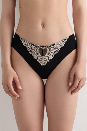 Intimissimi FLOWERS SEAMLESS - Trusser - nero/ivory