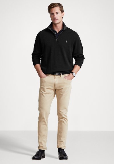 Polo Ralph Lauren LUXURY JERSEY QUARTER ZIP PULLOVER - Sweatshirt - polo black
