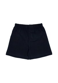 Navy shorts made of soft cotton with an elastic waistband, featuring a classic design and unembellished hemline.