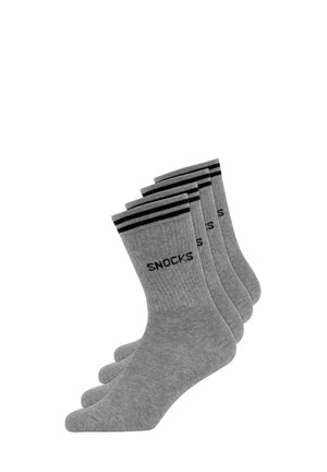 HOHE MIT STREIFEN 4 PACK - Calze - grau
