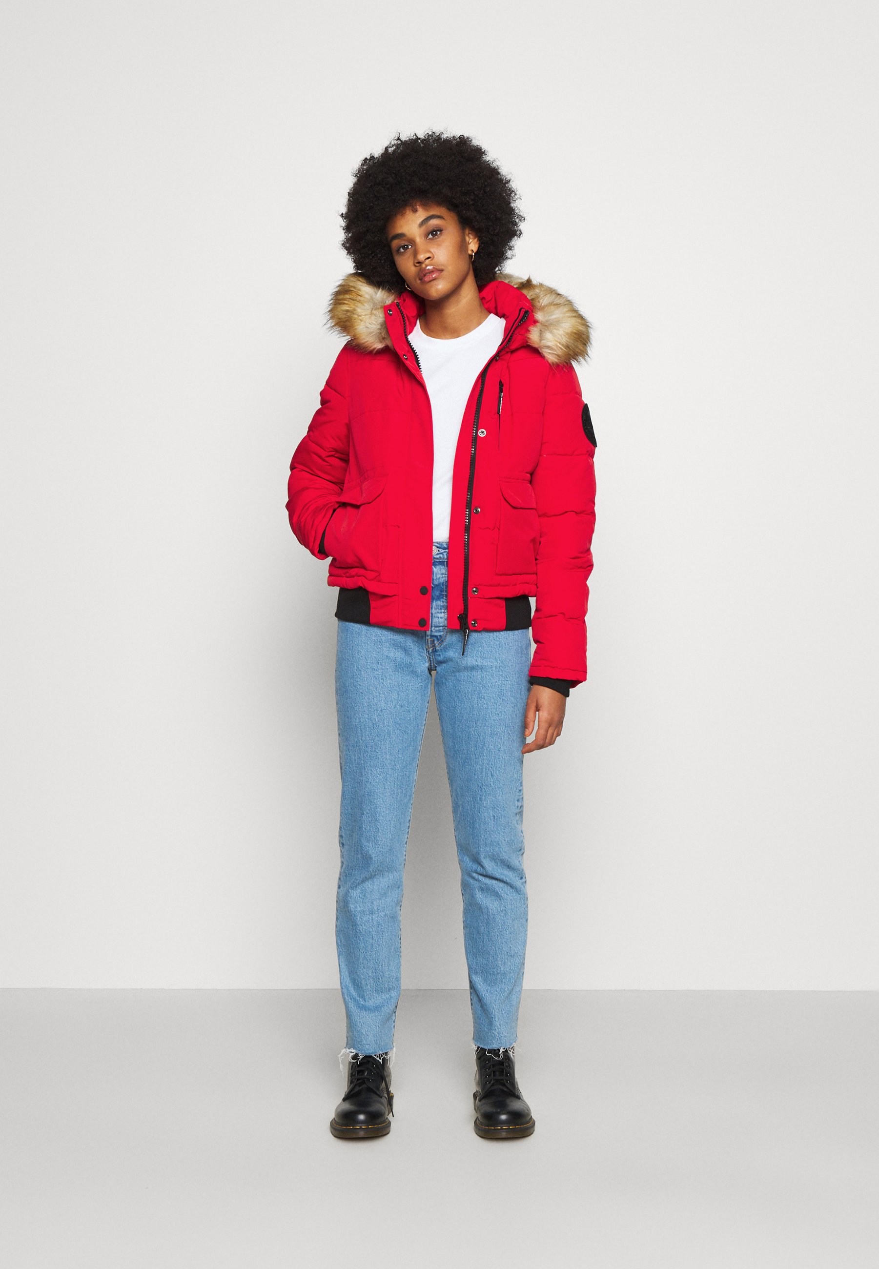 super dry red coat