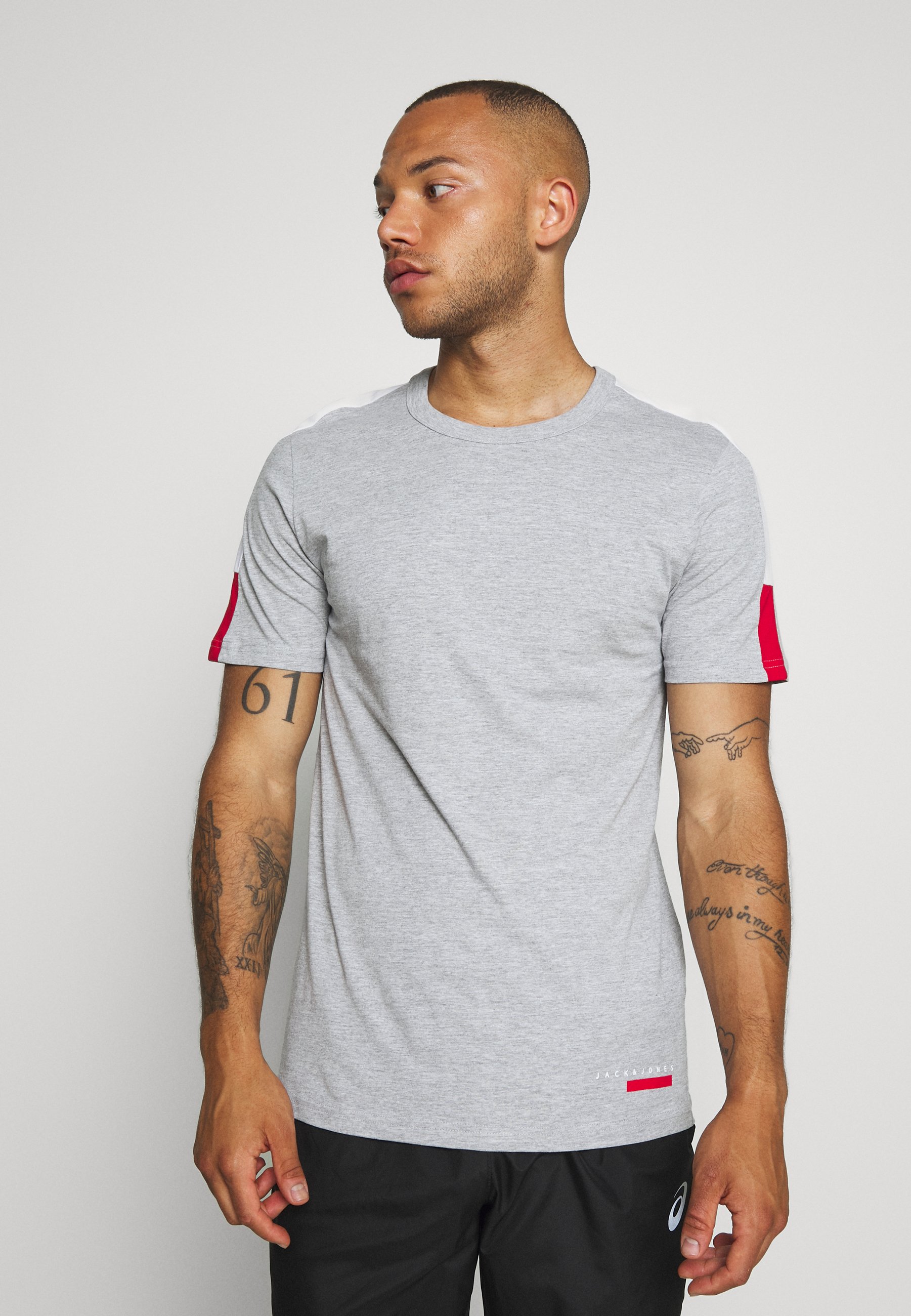 Jack & Jones JCOJORDY TEE CREW NECK - T-shirt basique - light grey melange/gris