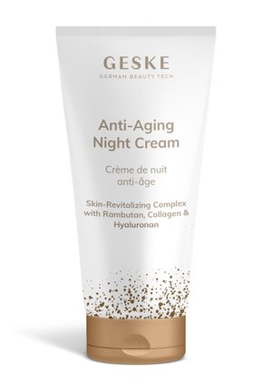 GESKE Anti-Aging Nachtcreme-Tube mit hautrevitalisierendem Komplex aus Rambutan, Kollagen und Hyaluronan.