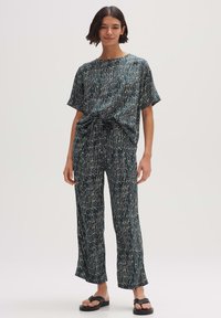 OPUS KURZARM FASPA SUNNY - T-shirt con stampa - deep teal