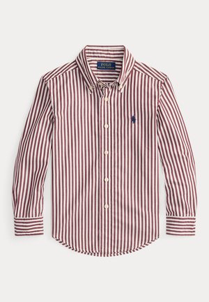 STRIPED COTTON POPLIN SHIRT - Krekls - classic wine/white