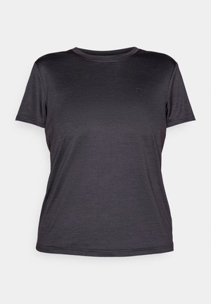 Harmaa lyhythihainen t-paita, joka on valmistettu kevyestä kankaasta. Paita on varustettu pyöreällä pääntiellä, sileällä pinnalla ja hillityllä logolla rinnassa.