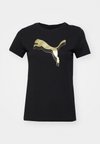 METALLIC TEE - Μπλουζάκι με στάμπα - black/gold