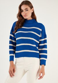 Jumper - royal blue cream